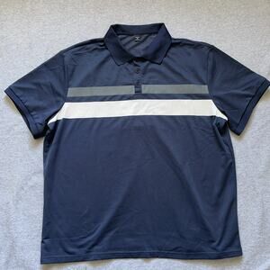 Manfinity Men's Contrast Trim Short Sleeve Polo Shirt SG1 Navy Bleu 4XL
